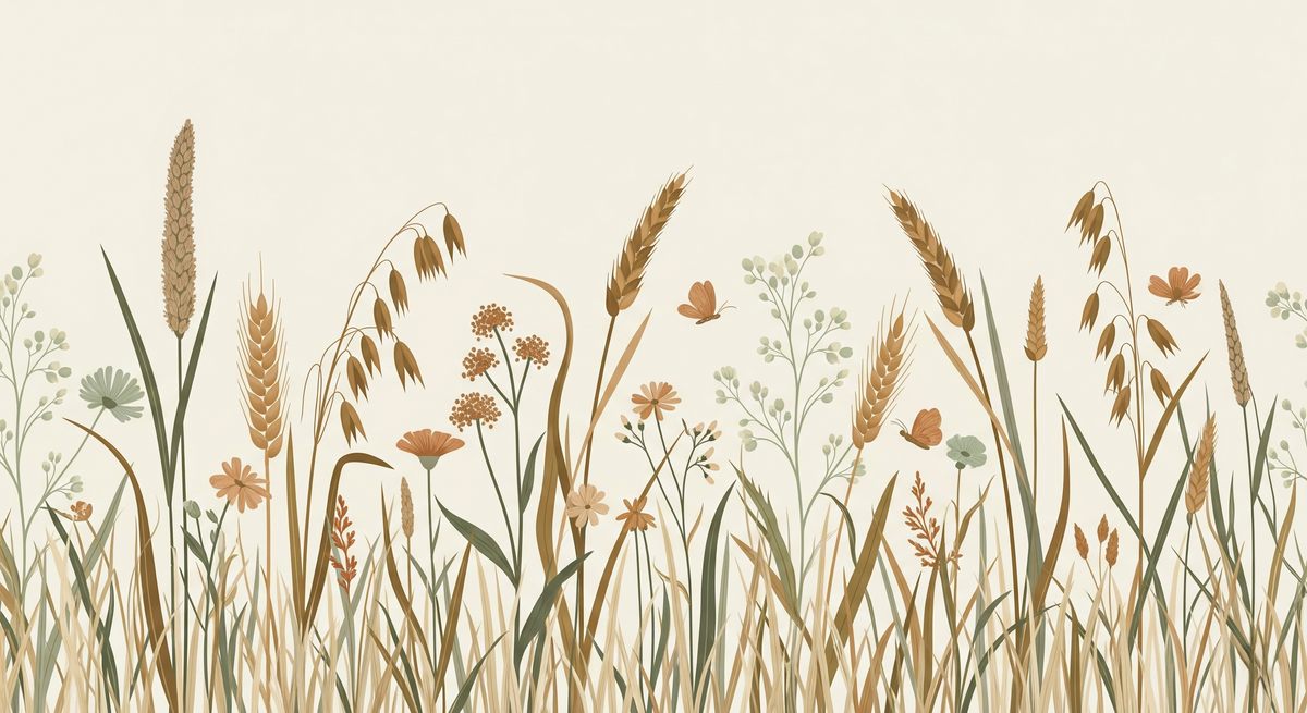 Wild Meadow Grasses Wall Mural