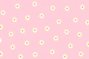 Detailed pink wildflower mural wallpaper design pattern showing white daisies by Kids-Mundo