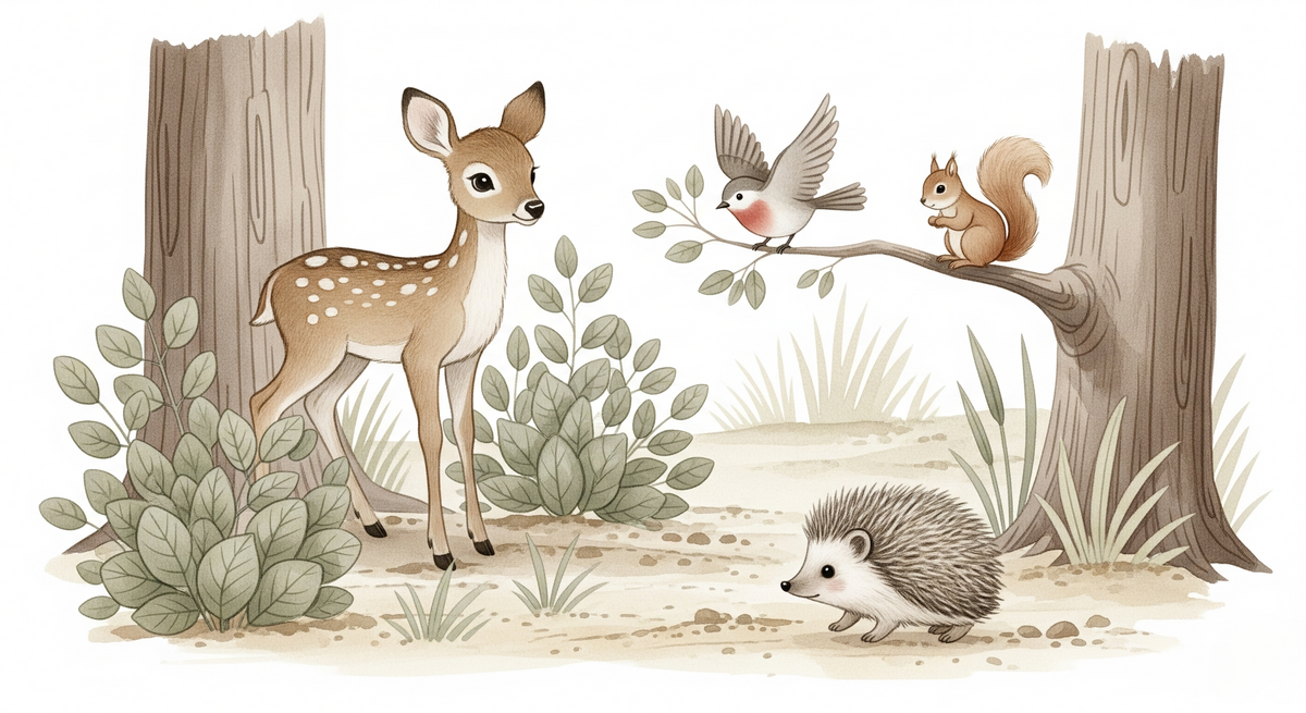 Woodland Friends Forest Animal Wall Mural