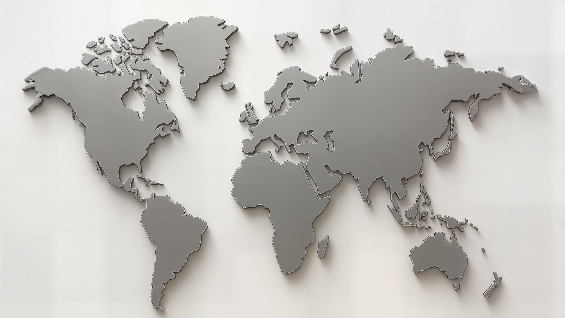 Detailed metal effect world map mural wallpaper design pattern on white background by Kids-Mundo