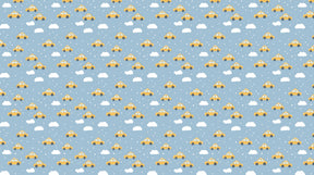 Detailed yellow taxi mural wallpaper design pattern with blue background by Kids-Mundo