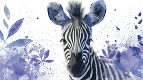 Detailed zebra mural wallpaper design pattern with botanical elements by Kids-Mundo