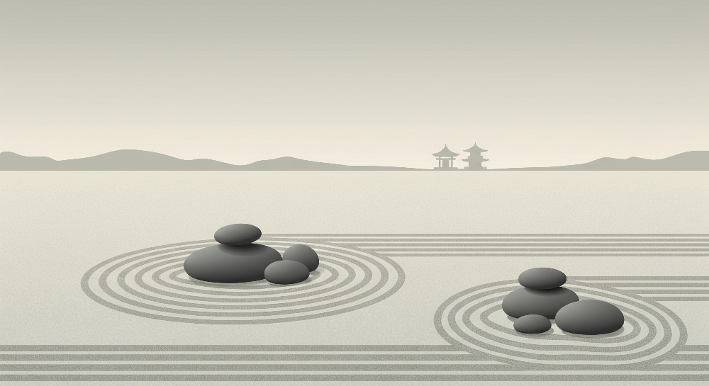 Tranquil Zen Garden Stones Wall Mural