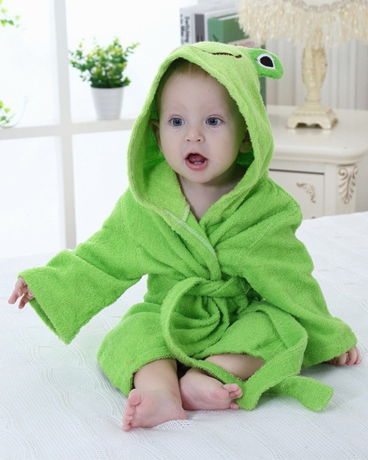 Baby Bathrobe with Frog Design | Soft Cotton for Comfort