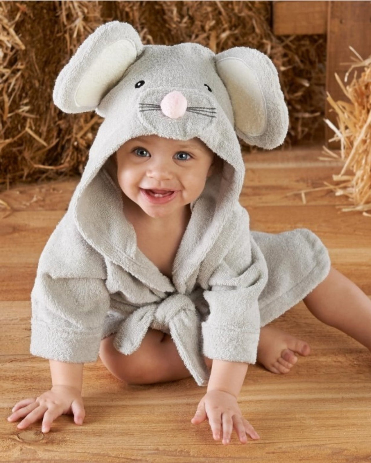 Baby Cotton Bathrobe | Soft Little Mouse Design