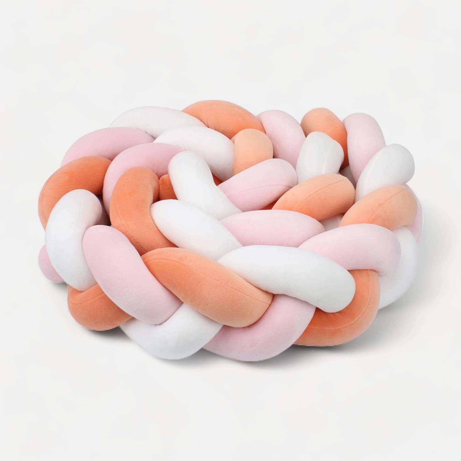 Coral Braided Crib Bumper | Soft, Stylish, and Safe Protection