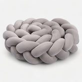 Gray Braided Bed Bumper | Soft Cotton Safety Barrier