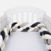 Braided Crib Bumper | Soft Black and White Design