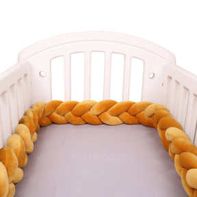Braided Orange Baby Bumper | Soft, Safe, and Breathable Design