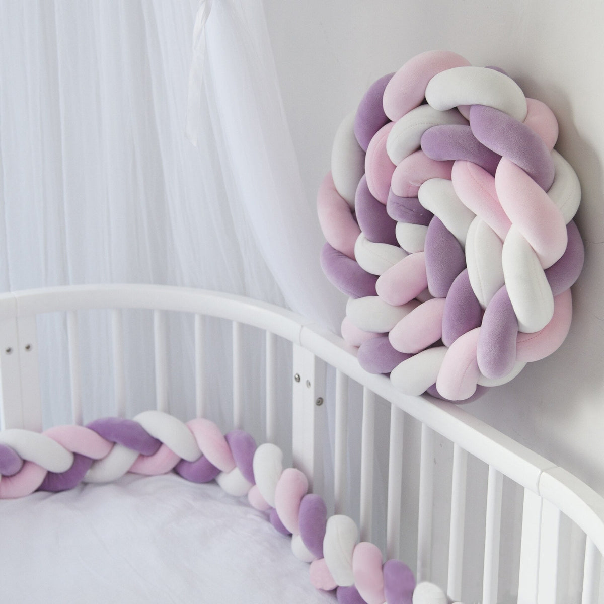 Braided Bed Bumper | Soft Cotton Safety Barrier
