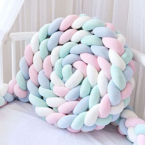 Braided Baby Bed Bumper | Soft Cotton Safety Barrier
