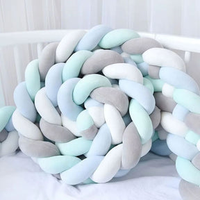 Braided Baby Bed Bumper | Soft Cotton Safety Barrier