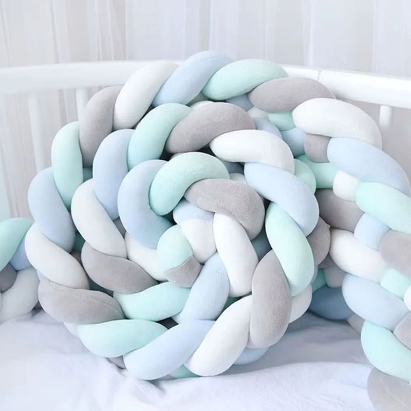 Braided Baby Bed Bumper | Soft Cotton Safety Barrier