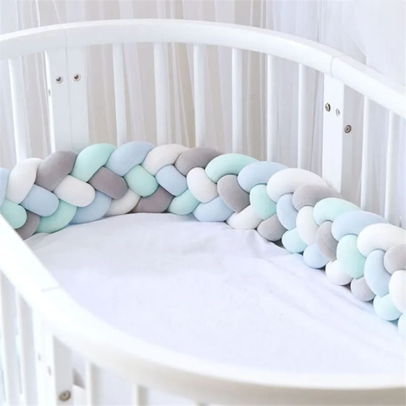 Braided Baby Bed Bumper | Soft Cotton Safety Barrier