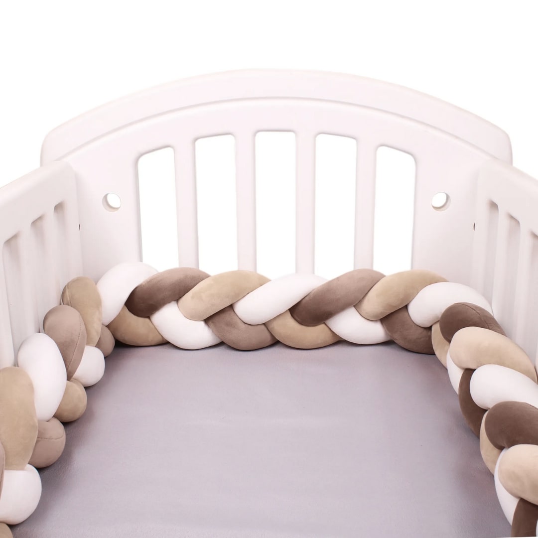 Braided Baby Bed Bumper | Soft Cotton Safety Barrier