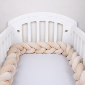 Beige Braided Baby Bed Bumper | Soft Cotton Safety and Style