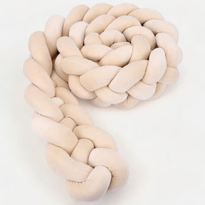 Beige Braided Baby Bed Bumper | Soft Cotton Safety and Style