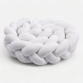 White Braided Bed Bumper | Soft Cotton Crib Safety Barrier