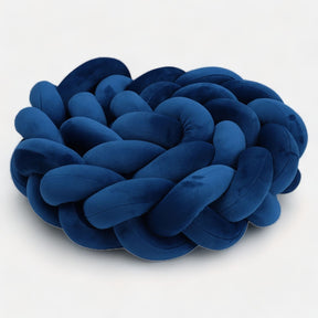 Blue Braided Baby Bumper | Soft Cotton Protection for Crib