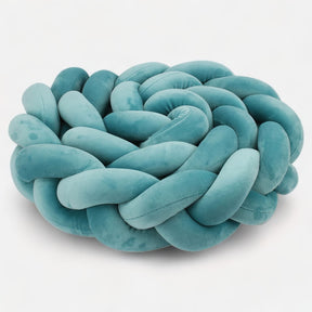 Blue Braided Baby Bumper | Soft Cotton Protection for Crib