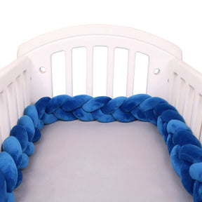 Blue Braided Baby Bumper | Soft Cotton Protection for Crib