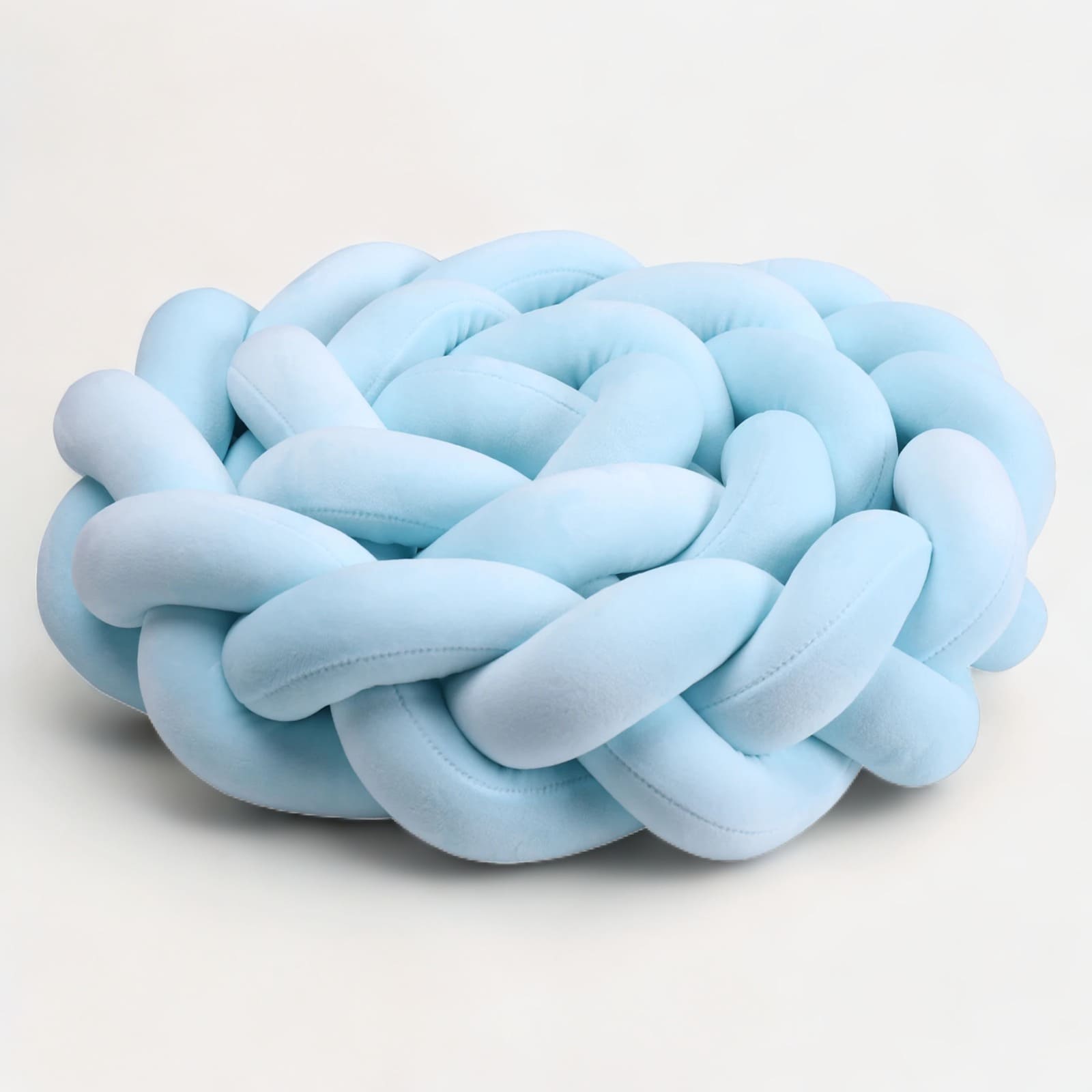Blue Braided Baby Bumper | Soft Cotton Protection for Crib