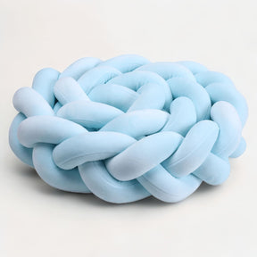 Blue Braided Baby Bumper | Soft Cotton Protection for Crib
