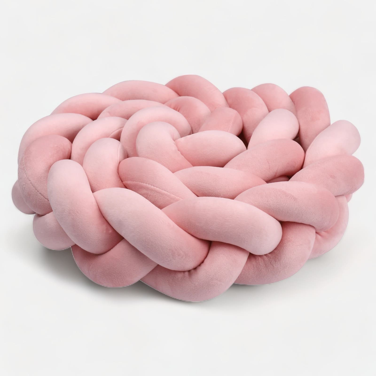 Pink Baby Bed Bumper | Soft Cotton Braided Protection