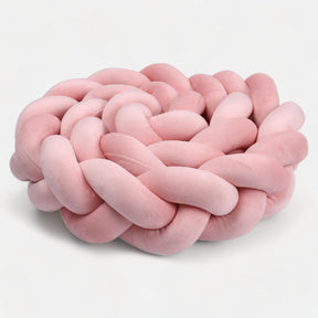 Pink Baby Bed Bumper | Soft Cotton Braided Protection