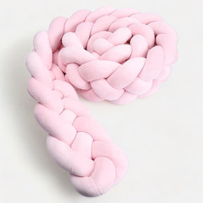Pink Baby Bed Bumper | Soft Cotton Braided Protection