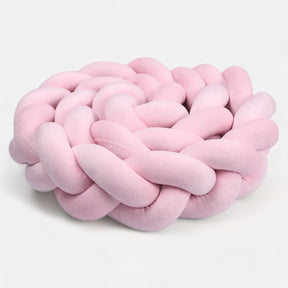 Pink Baby Bed Bumper | Soft Cotton Braided Protection